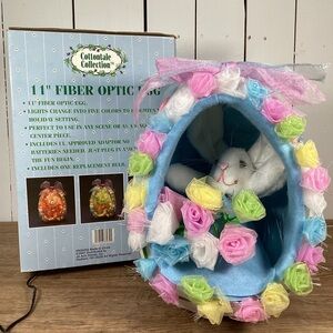 Easter Fiber Optic Egg 11” Tall Color Changing Cottontale Collection 2001